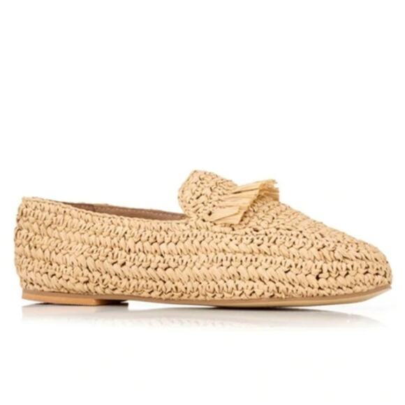 The Shanty Corp. Miami Woven Raffia Flat Loafers in Black, Size 8 - Picture 9 of 9